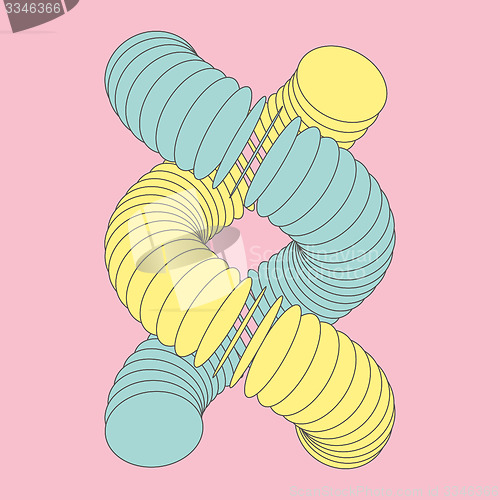Image of Vector illustration of dna structure in 3d. 