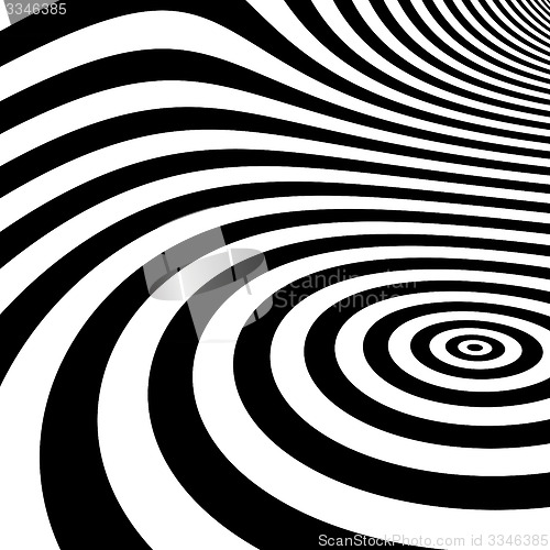 Image of Black and white abstract striped background. Optical Art. 