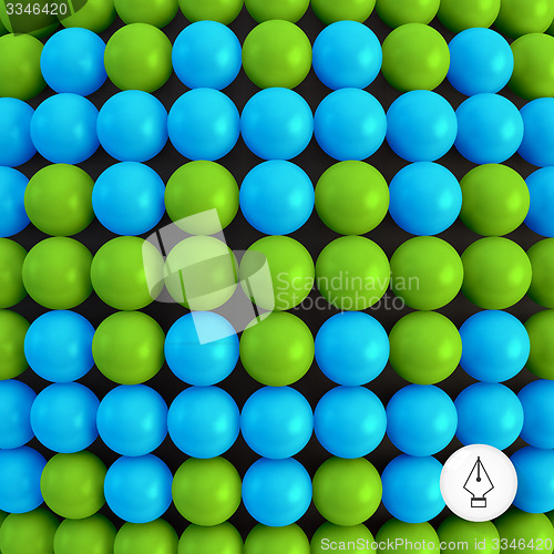 Image of Abstract technology background with balls. Spheric pattern. 