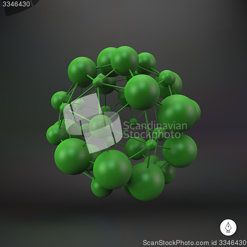 Image of 3D Molecule structure background. Graphic design. 