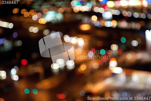 Image of colorful bright lights on dark night background