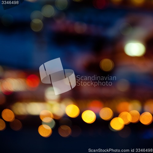 Image of colorful bright lights on dark night background