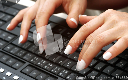 Image of typing fingers