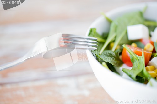 Image of close up of vegetable salad bowl