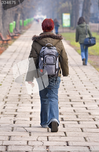 Image of Teenage girl walking