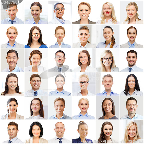 Image of collage with many business people portraits