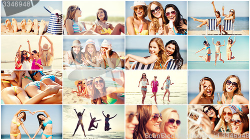 Image of girls having fun on the beach