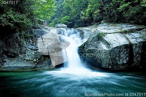 Image of Large rain forest waterfall