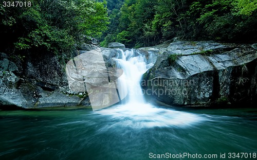 Image of Large rain forest waterfall