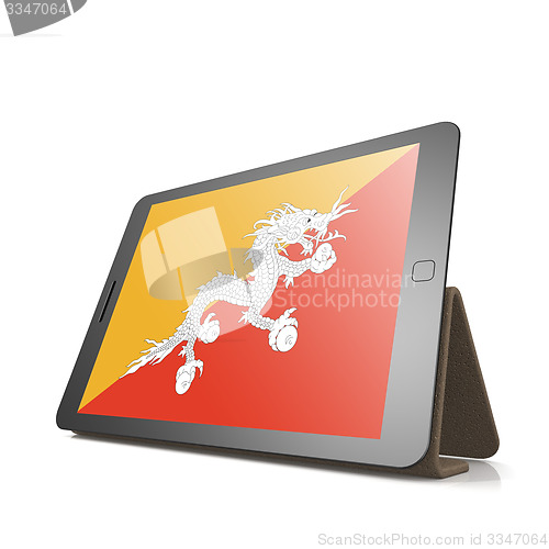 Image of Tablet with Bhutan flag