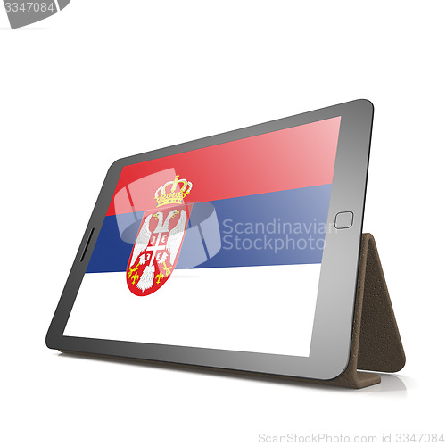 Image of Tablet with Serbia flag