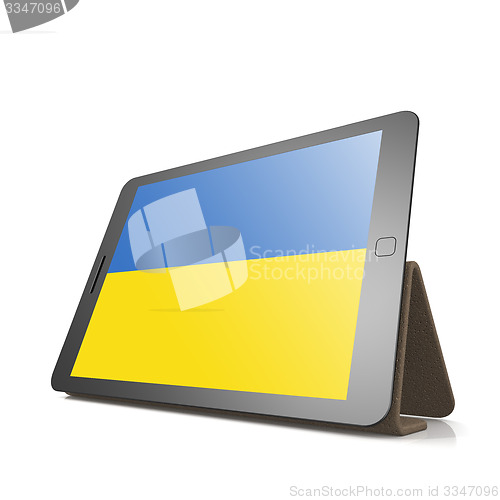 Image of Tablet with Ukraine flag