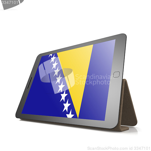 Image of Tablet with Bosnia and Herzegovina flag