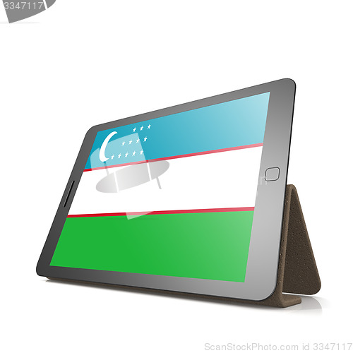 Image of Tablet with Uzbekistan flag