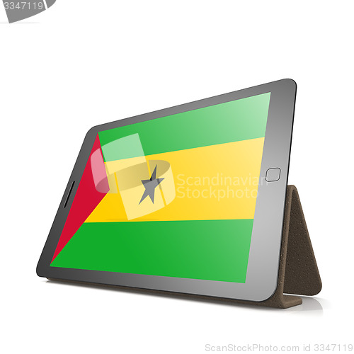 Image of Tablet with Sao Tome and Principe flag