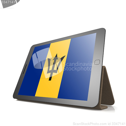 Image of Tablet with Barbados flag