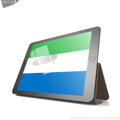 Image of Tablet with Sierra Leone flag