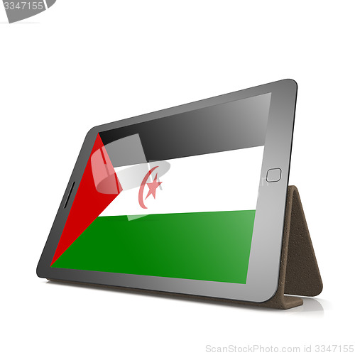 Image of Tablet with Western Sahara flag