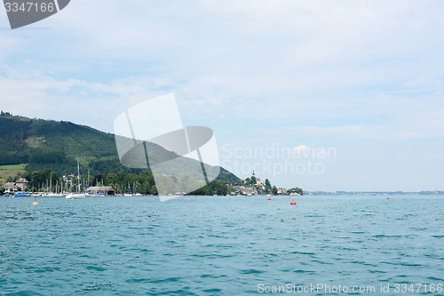 Image of View from Kammersee of the marina and village beyond