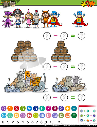 Image of math game cartoon illustration