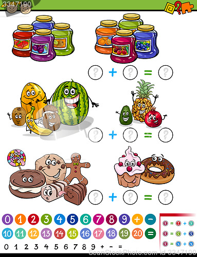 Image of mathematical game cartoon illustration