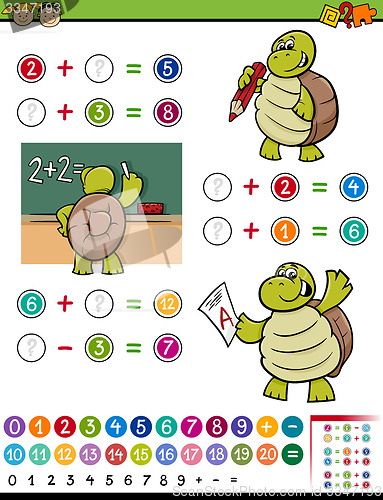 Image of math game cartoon illustration