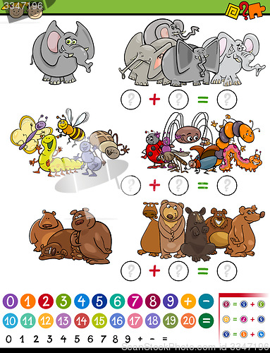 Image of mathematical game cartoon illustration