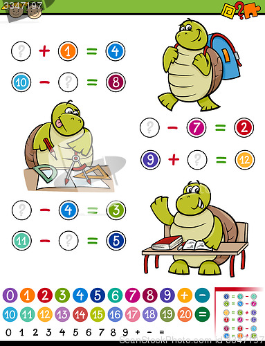 Image of calculating game cartoon illustration