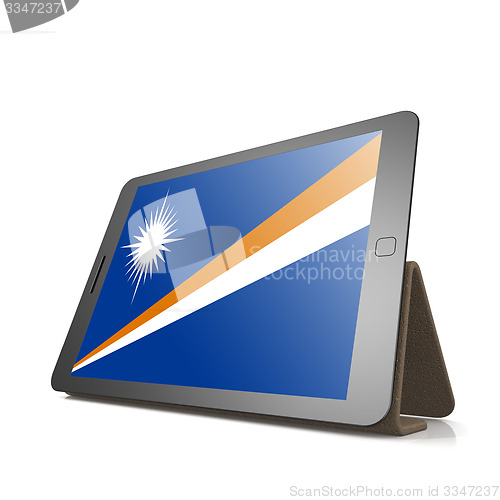 Image of Tablet with Marshall Islands flag