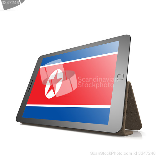 Image of Tablet with North Korea flag