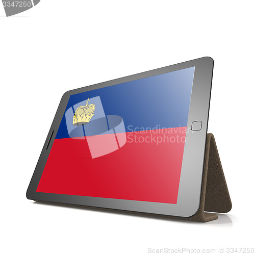 Image of Tablet with Liechtenstein flag