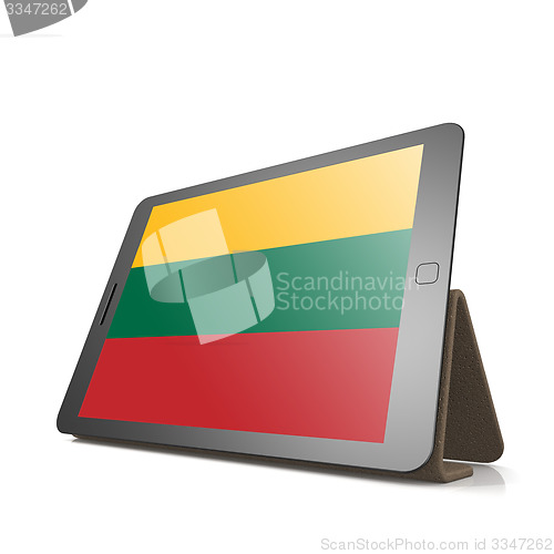 Image of Tablet with Lithuania flag