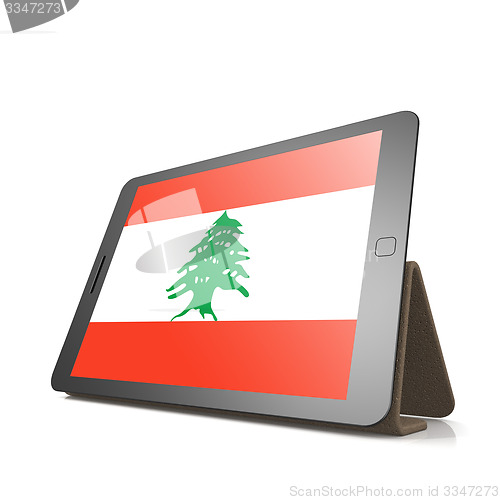 Image of Tablet with Lebanon flag