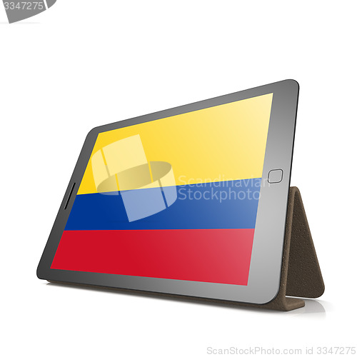 Image of Tablet with Colombia flag