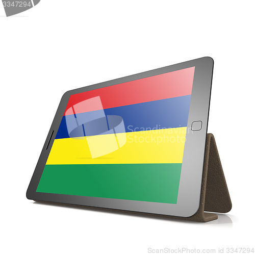 Image of Tablet with Mauritius flag