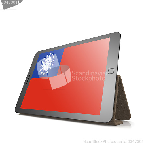 Image of Tablet with Myanmar flag