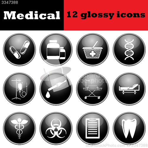 Image of Set of medical glossy icons