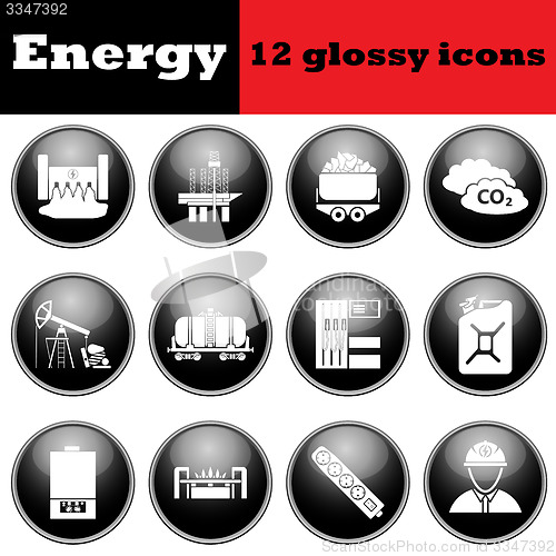 Image of Set of energy glossy icons