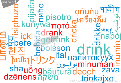 Image of Drink multilanguage wordcloud background concept