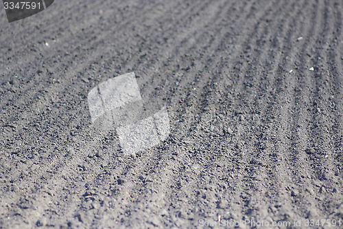 Image of plowed land ready for planting potato