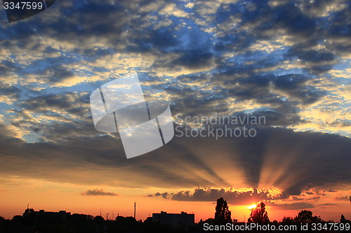 Image of sunset above the trees