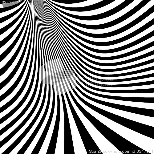 Image of Pattern with optical illusion. Black and white background. 