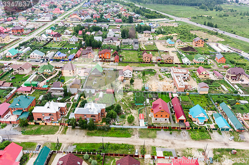 Image of Aerial view onto rural quarters