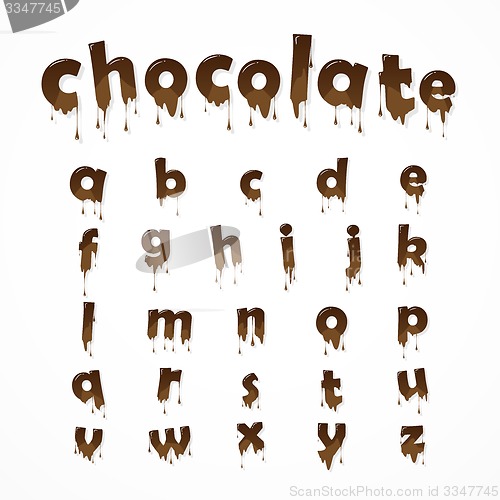 Image of Melted chocolate alphabet