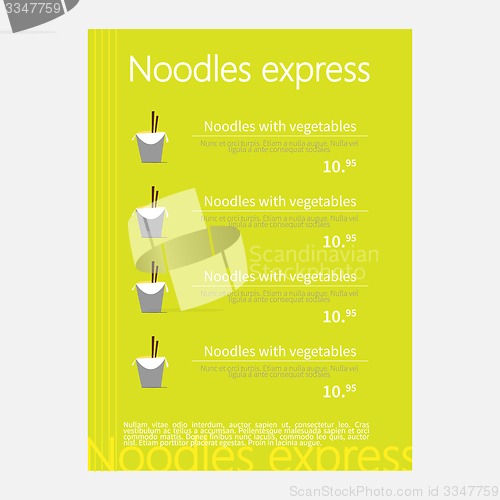 Image of Noodles restaurant menu.