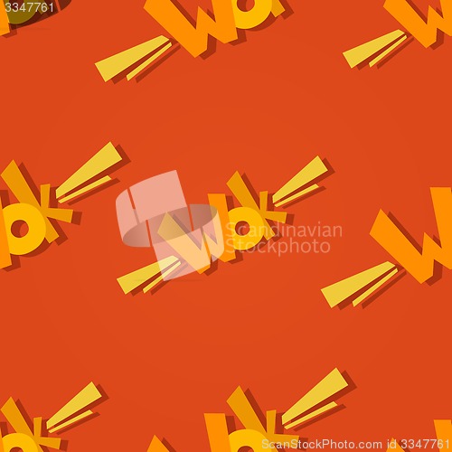 Image of Wok logo seamless pattern. 