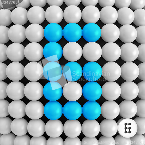 Image of Number six. Abstract mathematics background. 