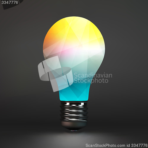 Image of Lightbulb idea symbol. 3d vector illustration. 