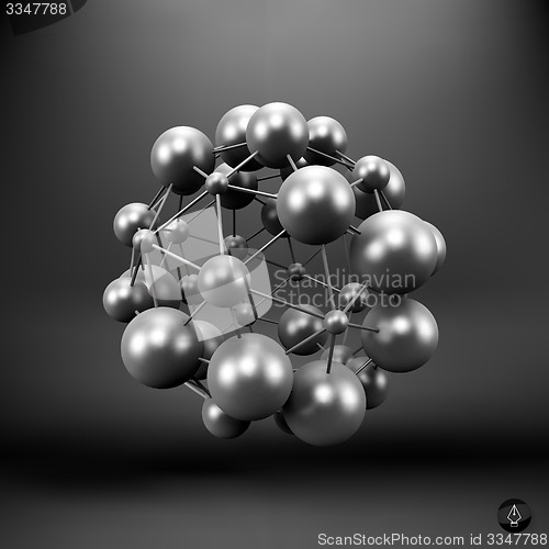 Image of 3D Molecule structure background. Graphic design. 