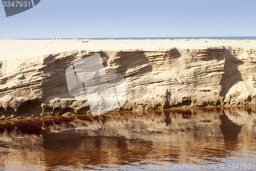 Image of Eroded sand riverbank